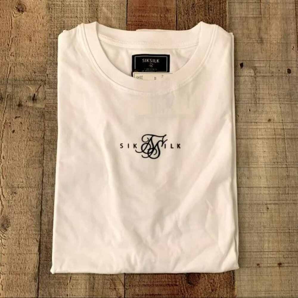Siksilk short sleeve basic core tee in white - M